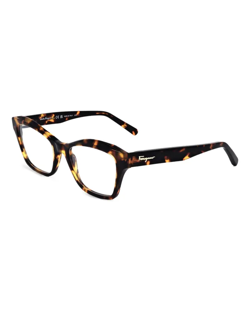 Ferragamo Geometrische Brille in Schildpattoptik - Braun Braun