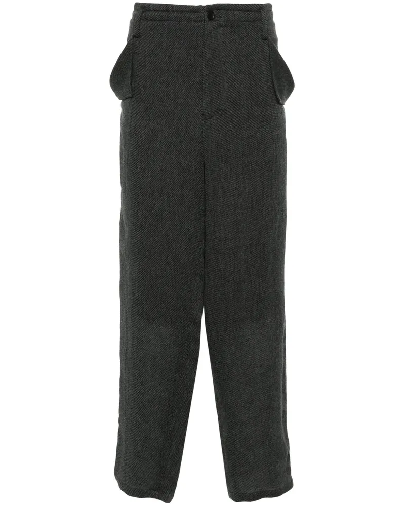 Yohji Yamamoto Hose aus Baumwoll-Twill - Grau Grau