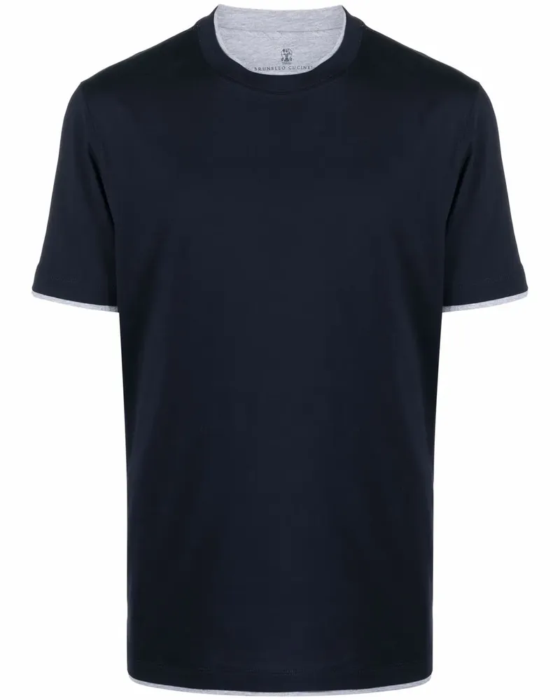 Brunello Cucinelli Klassisches T-Shirt - Blau Blau