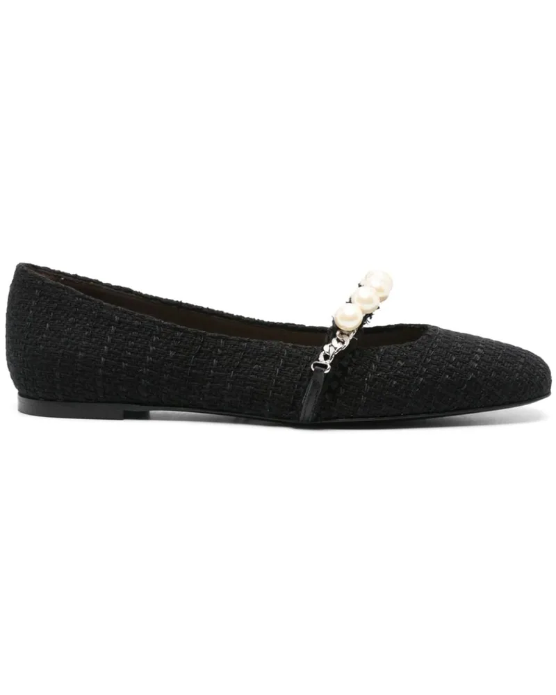 FESTA Milano Tweed-Ballerinas - Schwarz Schwarz
