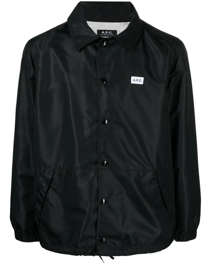 A.P.C. Aleksi Hemdjacke mit Logo-Patch - Schwarz Schwarz