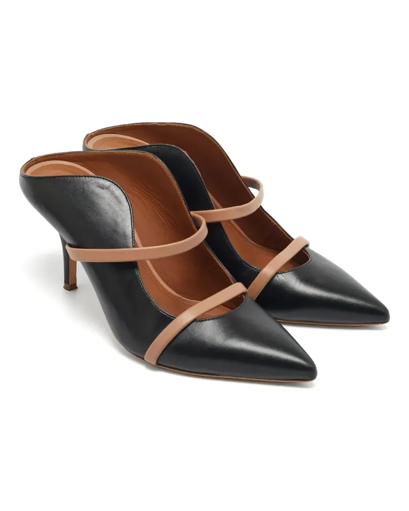Malone Souliers Maureen Mules mit abgerundeten Riemen - Schwarz Schwarz
