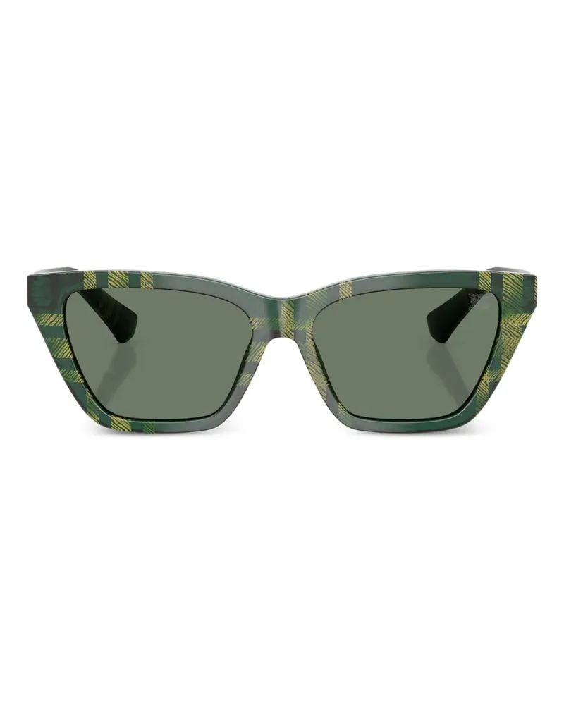 Burberry Eckige Sonnenbrille mit Check - Grün Grün