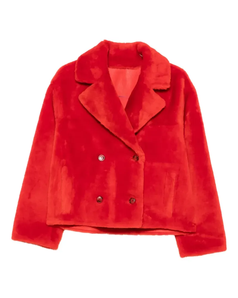 Yves Salomon Cabanjacke aus Shearling - Rot Rot