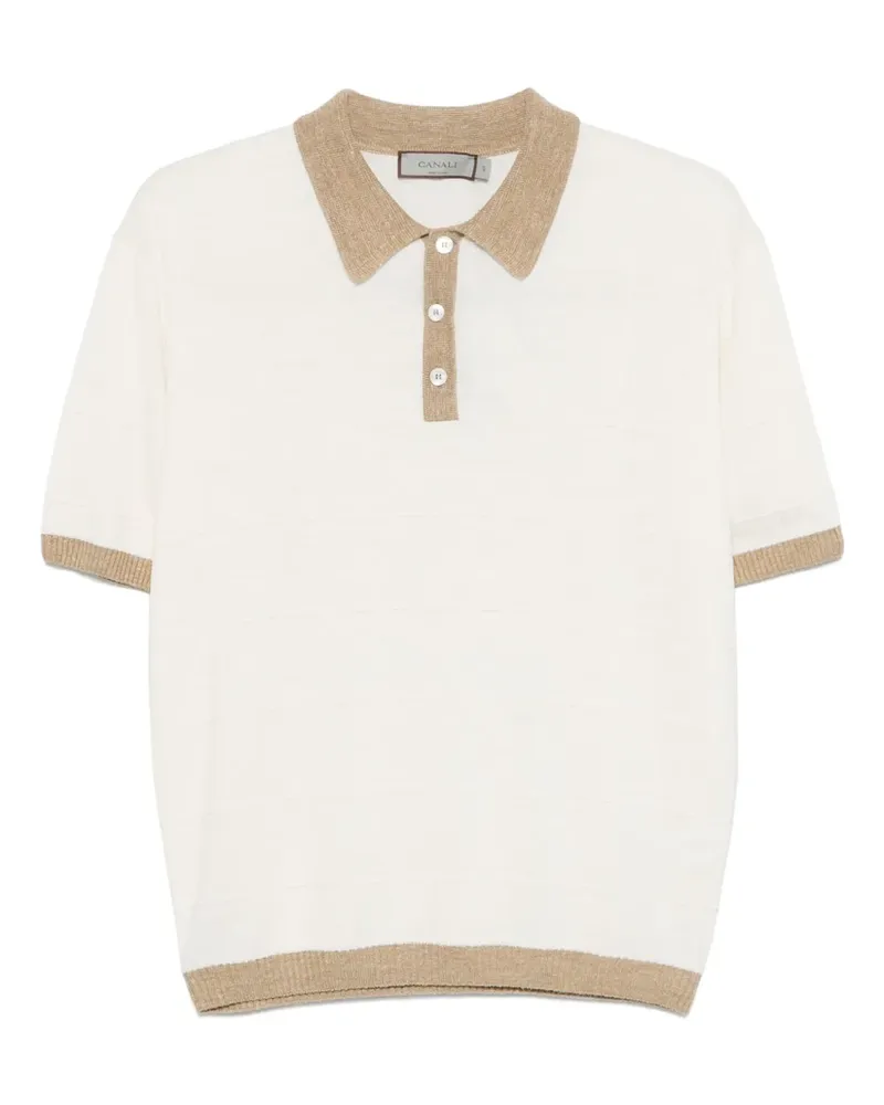 Canali Strukturiertes Poloshirt - Nude Nude