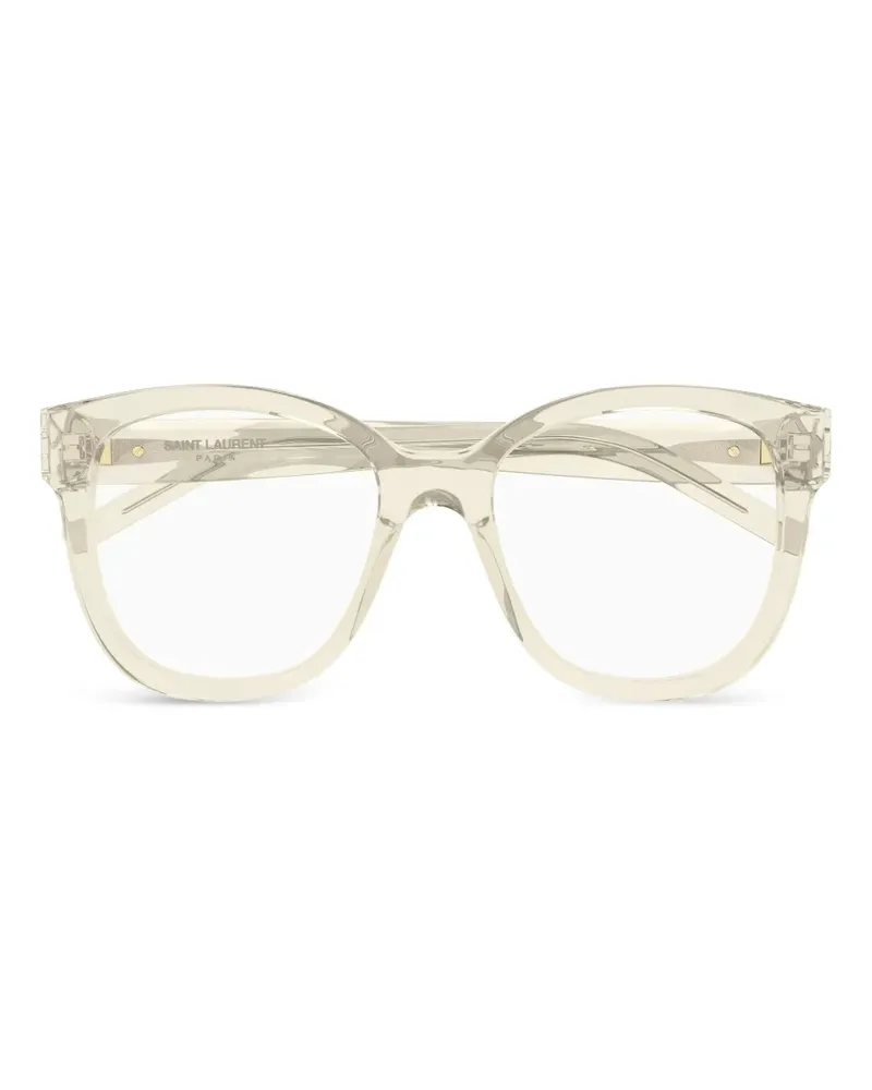 Saint Laurent Brille mit geometrischem Logo - Nude Nude
