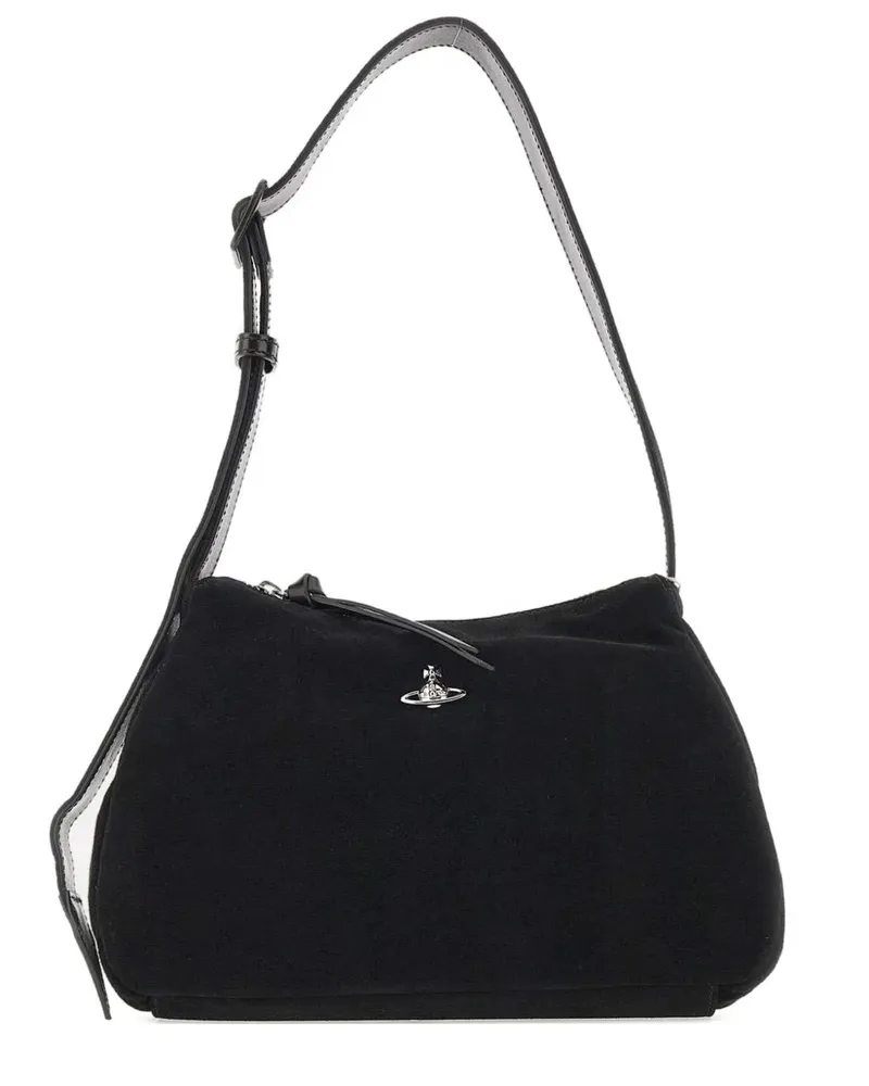 Vivienne Westwood Verzierte Samt-Schultertasche - Schwarz Schwarz