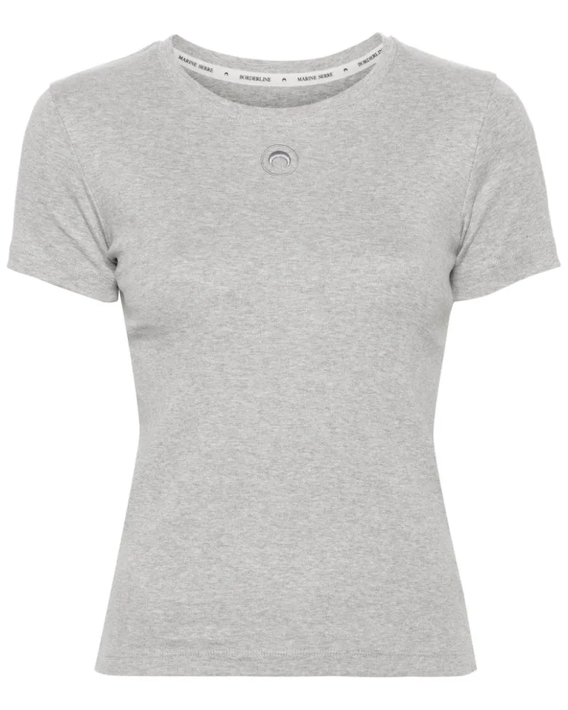Marine Serre T-Shirt mit Sichelmond-Logo - Grau Grau