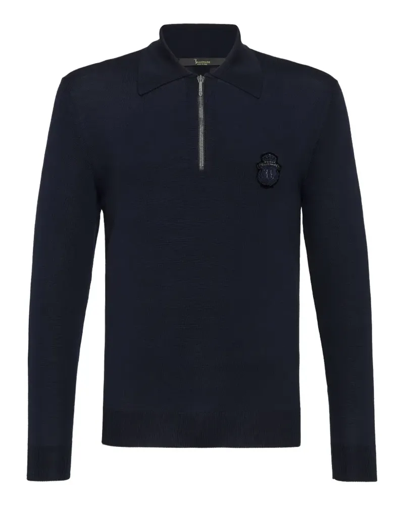 Billionaire Poloshirt mit Reißverschluss - Blau Blau