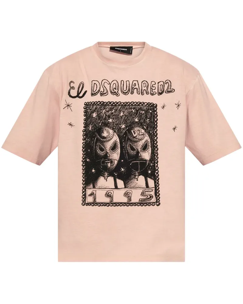 Dsquared2 T-Shirt mit grafischem Print - Rosa Rosa