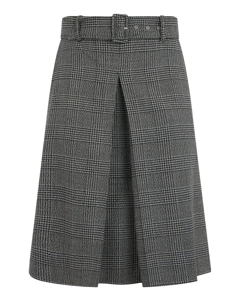 Slowear Prince of Wales check belted skirt - Grau Grau