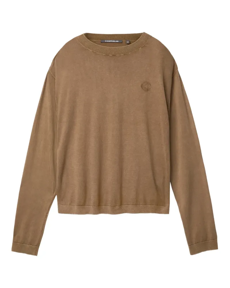 Camper Pullover mit Logo-Stickerei und seitlichem Schlitz - Braun Braun