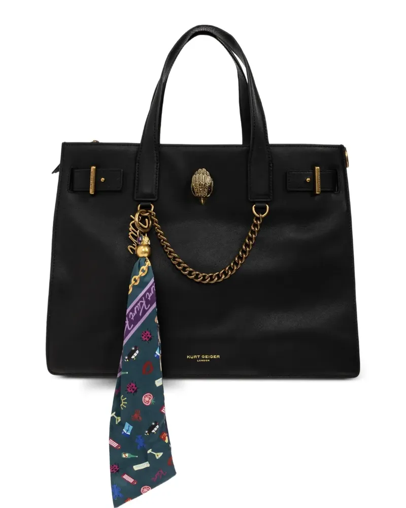 Kurt Geiger Sloane Tote Bag mit Adlerschild - Schwarz Schwarz