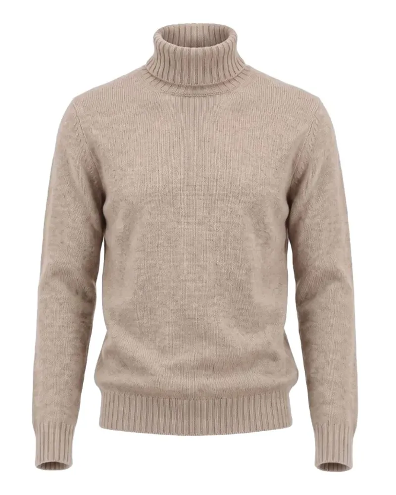 PIACENZA 1733 Rollkragenpullover mit geripptem Saum - Nude Nude