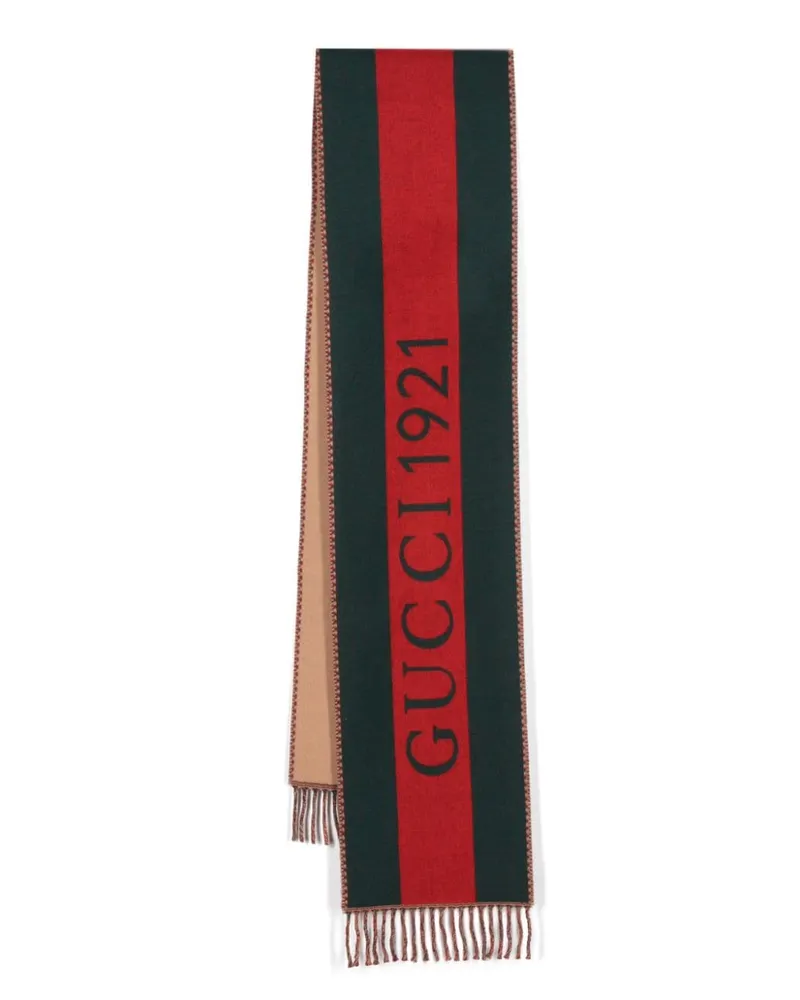 Gucci Jacquard-Schal mit Webstreifen - Grün Grün
