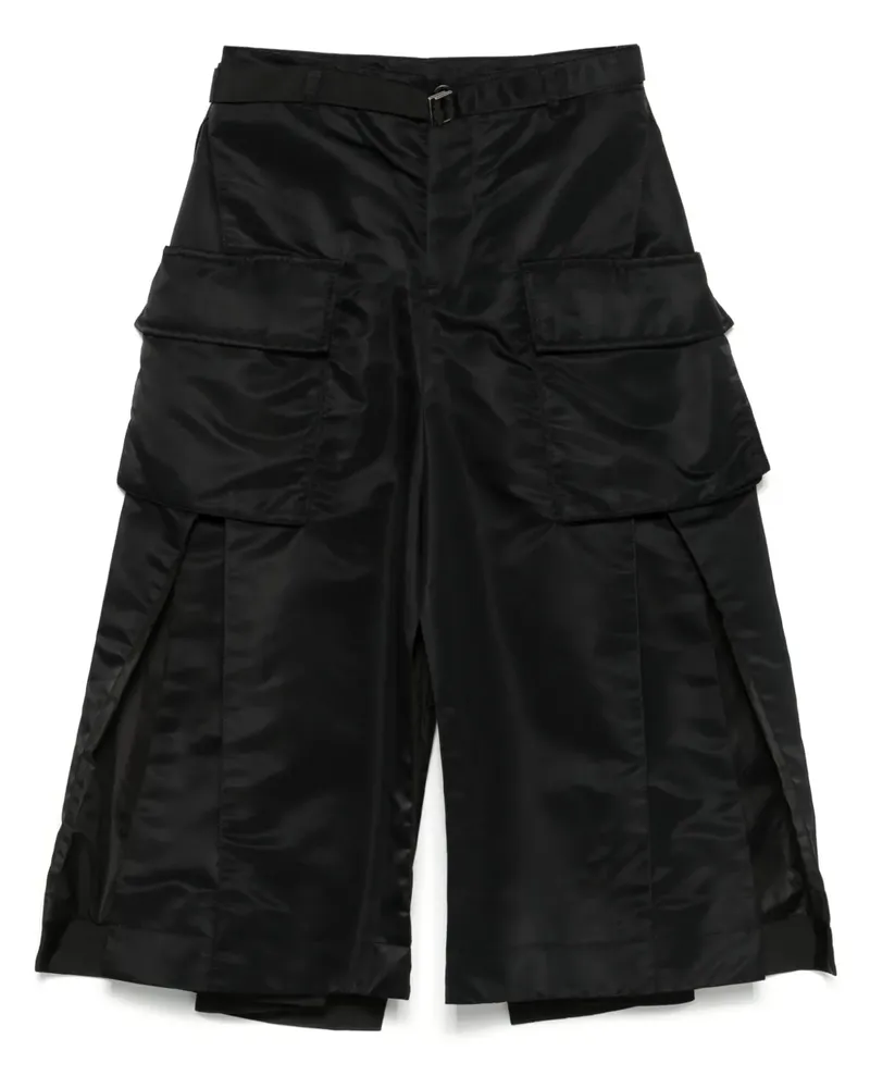Sacai Midirock mit durchgehendem Schlitz - Schwarz Schwarz