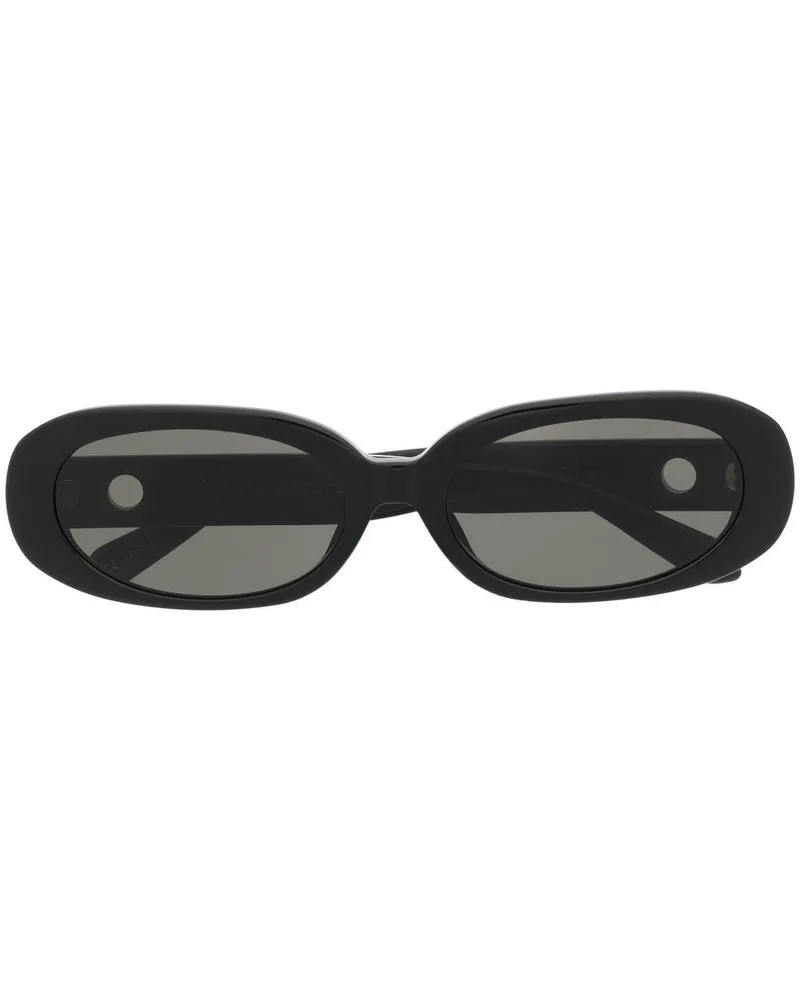 Linda Farrow Sonnenbrille mit ovalem Gestell - Schwarz Schwarz