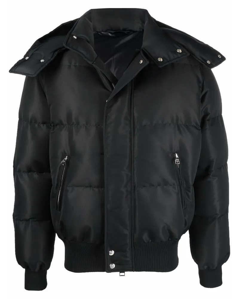 Alexander McQueen Gefütterte Jacke mit Logo-Print - Schwarz Schwarz