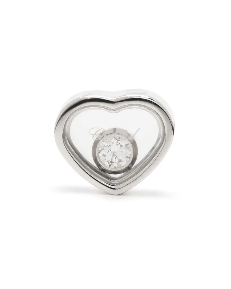 Chopard 18kt My Happy Heart Weißgoldohrstecker mit Diamanten - Silber Silber