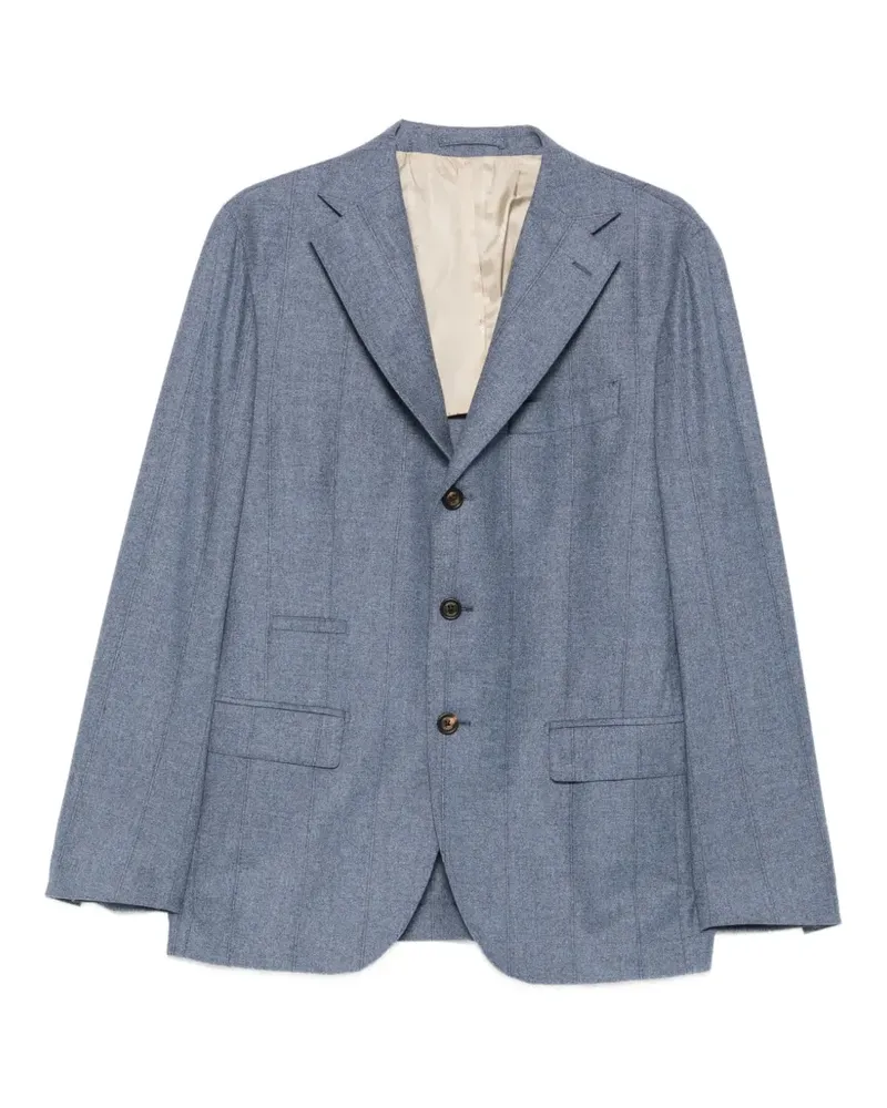 Eleventy Nadelstreifen-Jacke mit fallendem Revers - Blau Blau