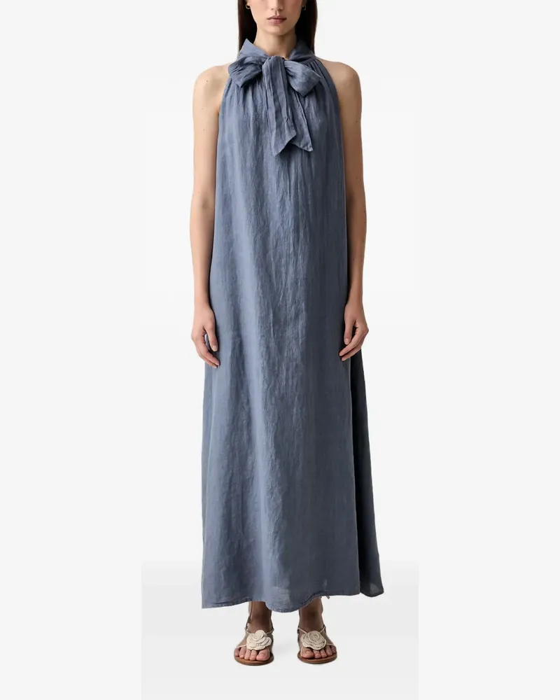 VICOLO bow-detail halterneck dress - Blau Blau