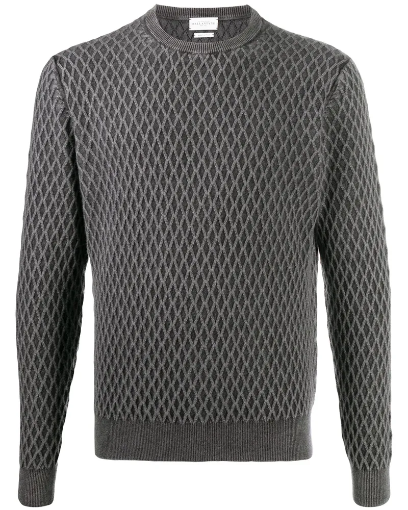 Ballantyne Gestrickter Pullover mit Rautenmuster - Grau Grau
