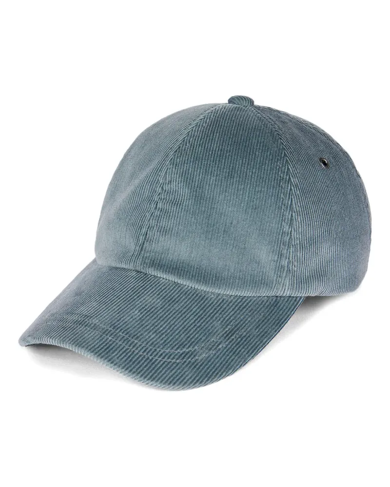 Paul Smith Baseballkappe aus Cord mit gestreiftem Riemen - Blau Blau