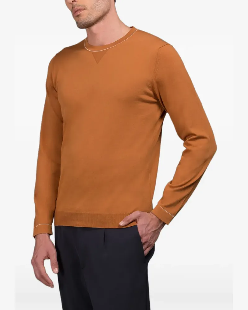 MOORER Tristand Pullover mit Rundhalsausschnitt - Orange Orange