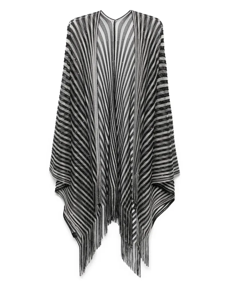Missoni Gestreiftes Cape - Schwarz Schwarz