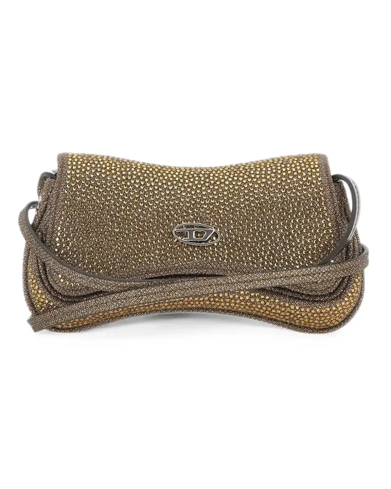 Diesel small crystal-embellished shoulder bag - Gold Gold
