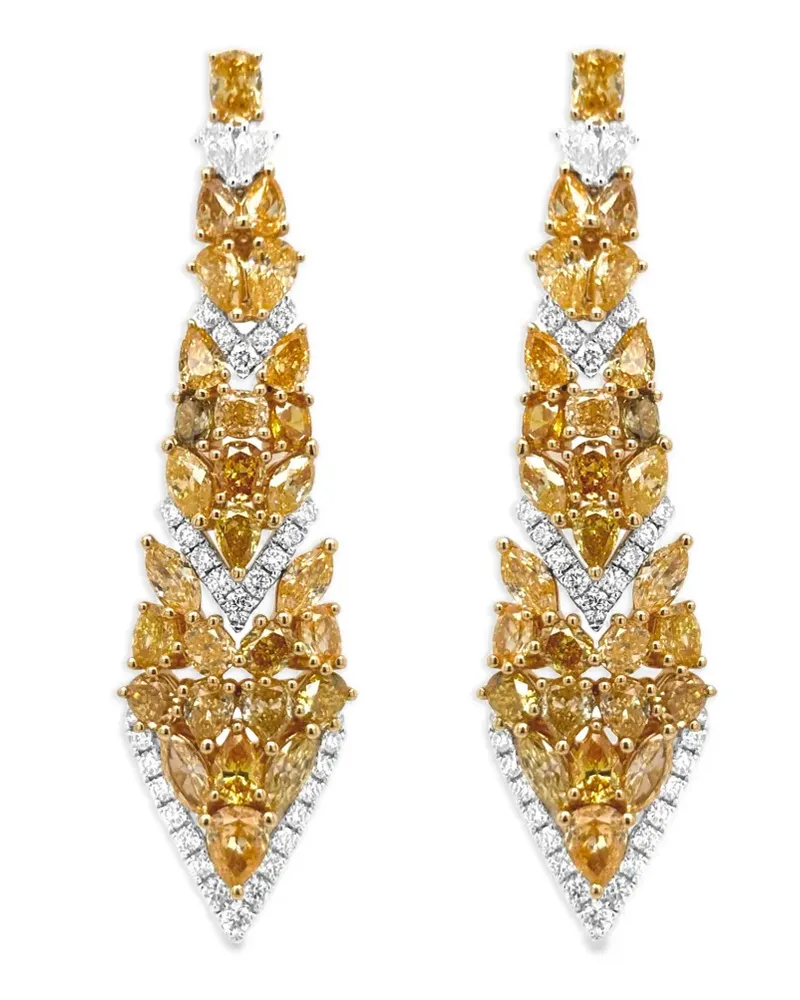 HYT Jewelry geometric diamond drop earrings - Silber Silber