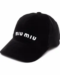 Miu Miu Baseballkappe mit Logo-Stickerei Schwarz