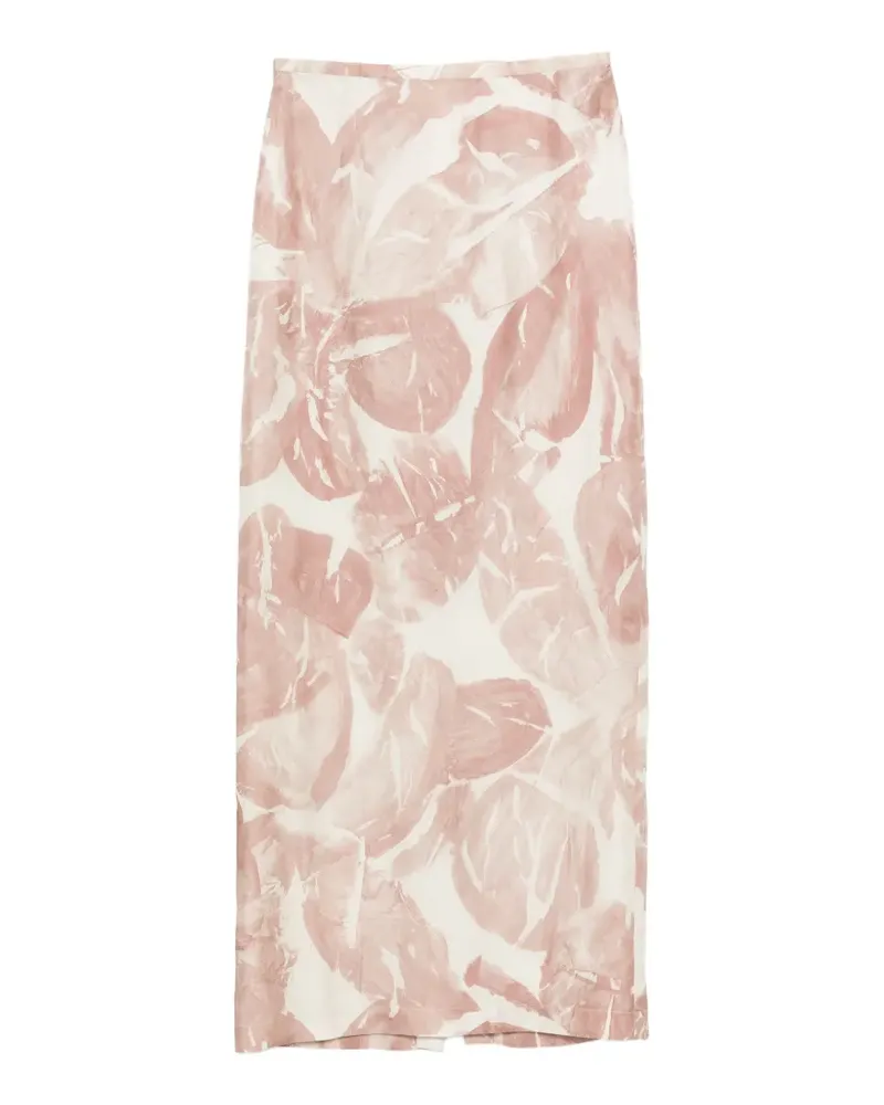 ALYSI Midirock mit Print-Detail - Rosa Rosa