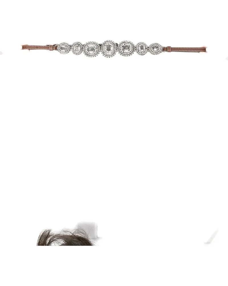 Ermanno Scervino crystal-embellished leather belt - Braun Braun