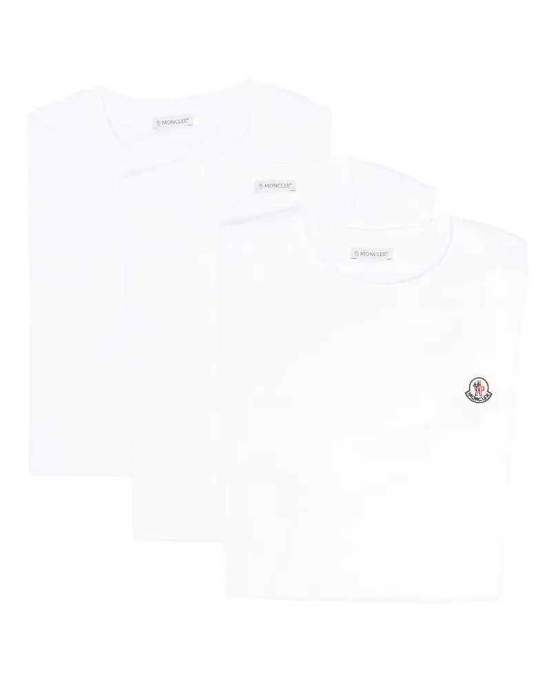 Moncler T-Shirts mit Logo-Applikation (3er-Set) - Weiß Weiß
