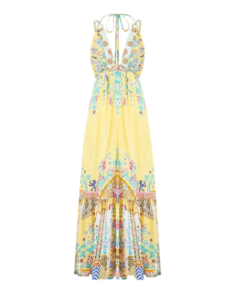 Camilla tiered maxi dress with hardware - Gelb Gelb