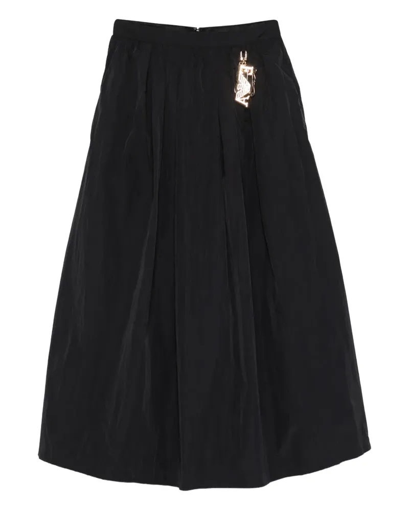 Emporio Armani charm pleated midi skirt - Schwarz Schwarz