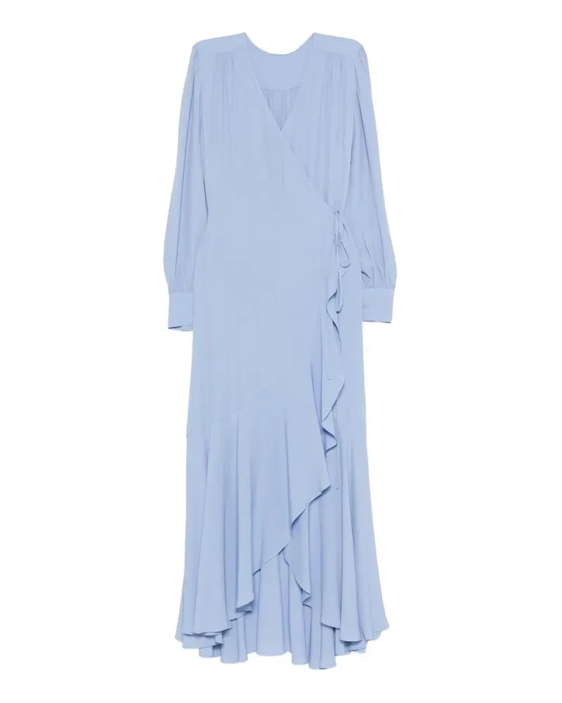 Twin-Set Wickelkleid mit Rüschen - Blau Blau