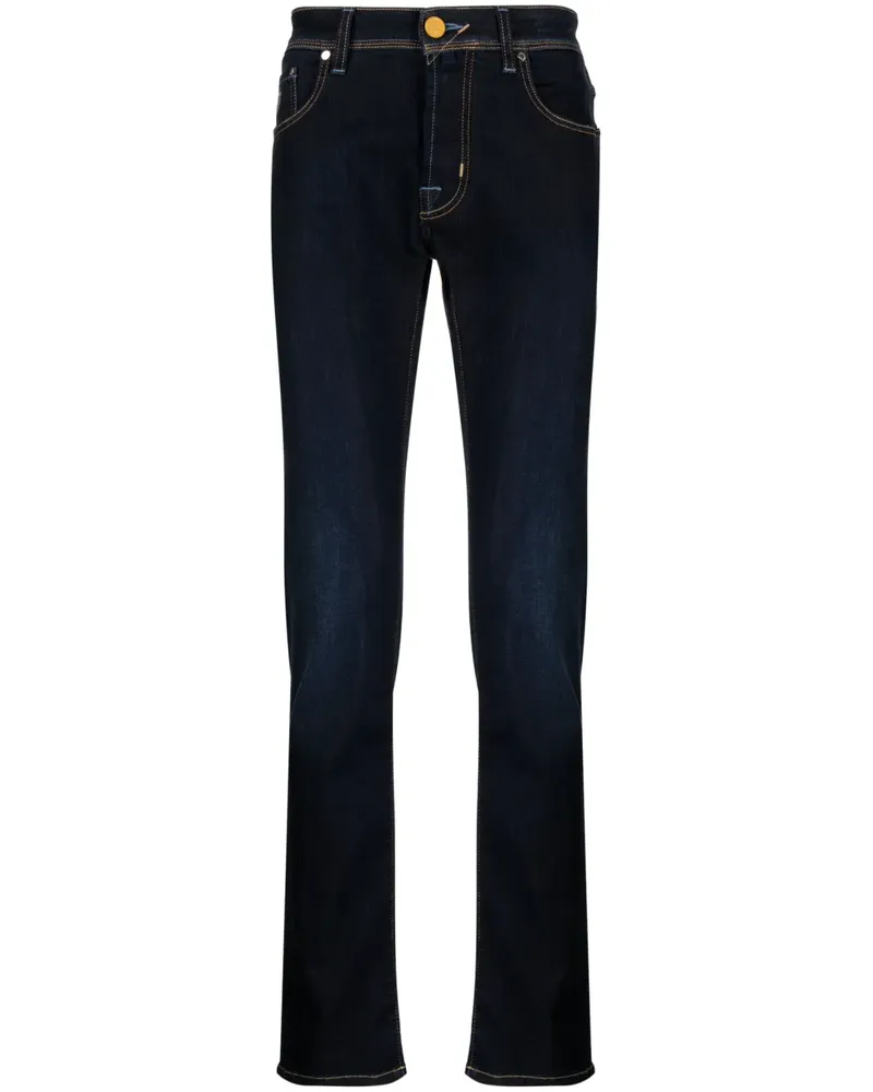 Jacob Cohën Skinny-Jeans mit Kontrastnähten - Blau Blau