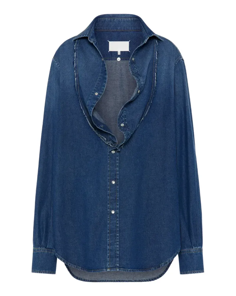 Maison Margiela Folded Collar Denim Shirt - Blau Blau