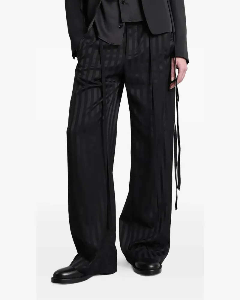 Ann Demeulemeester Anneke stripe-pattern trousers - Schwarz Schwarz