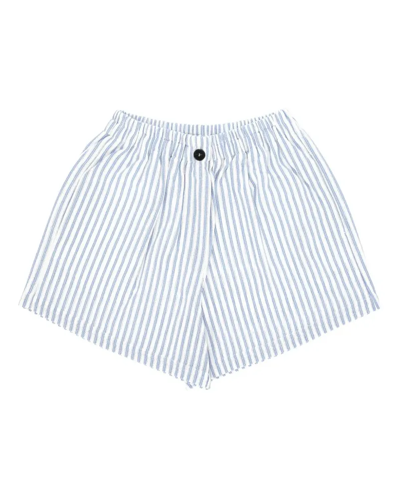 forte_forte Gestreifte Shorts mit Knöpfen - Weiß Weiß