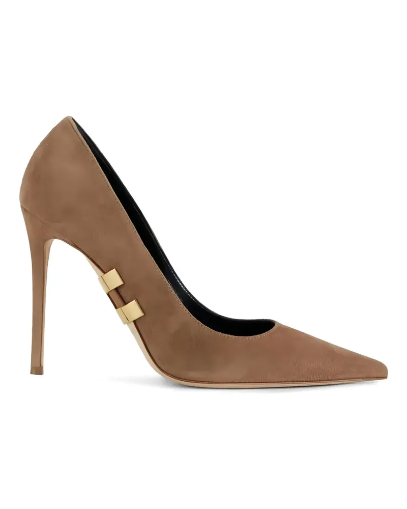 Elisabetta Franchi jewel logo suede pumps - Braun Braun