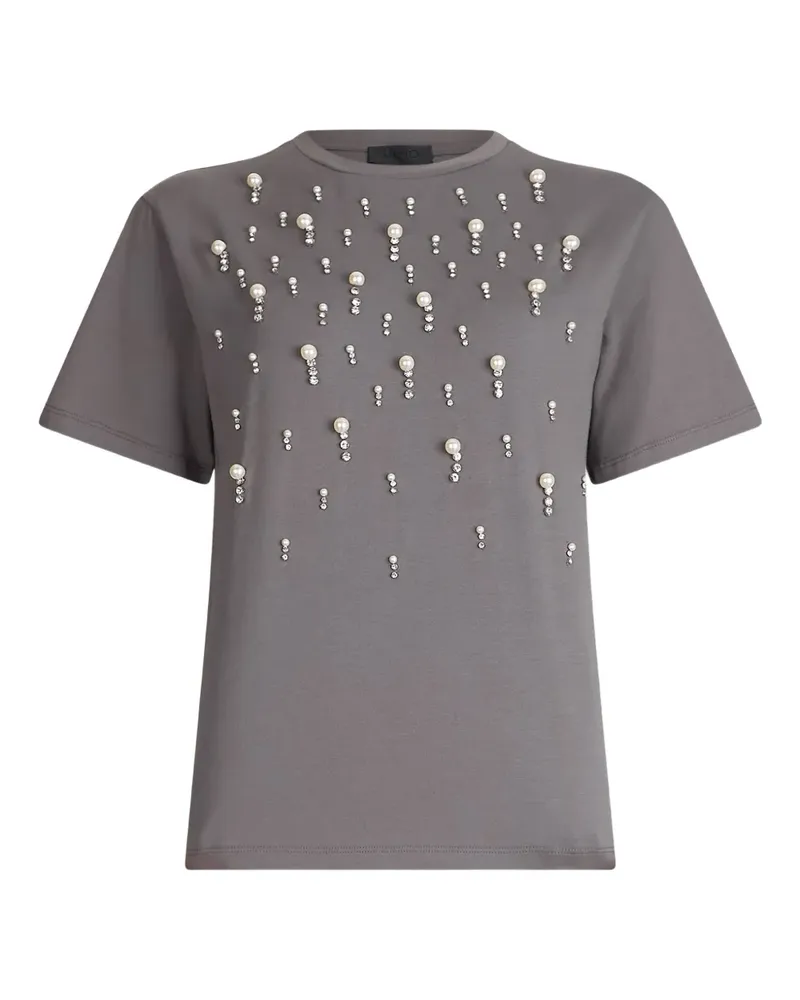 Liu Jo T-Shirt mit Perlenverzierung - Grau Grau