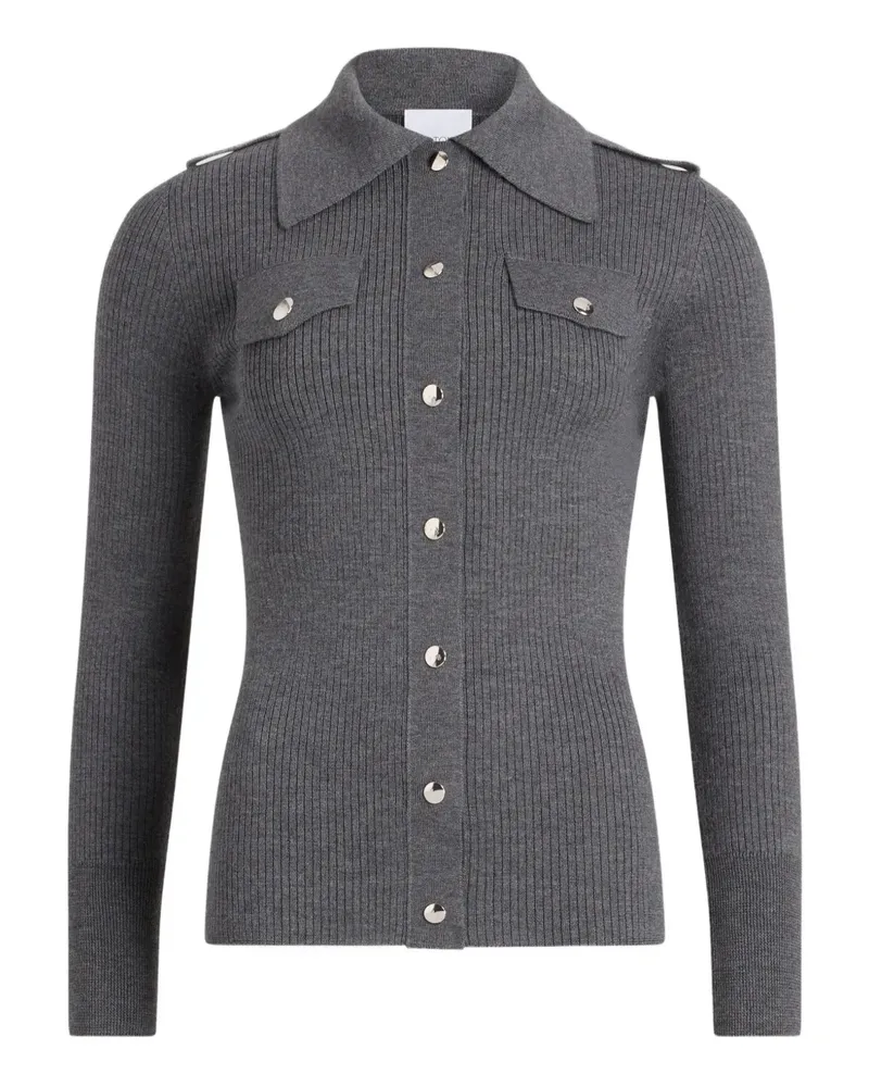 Patou Gerippter Cardigan mit Kragen - Grau Grau