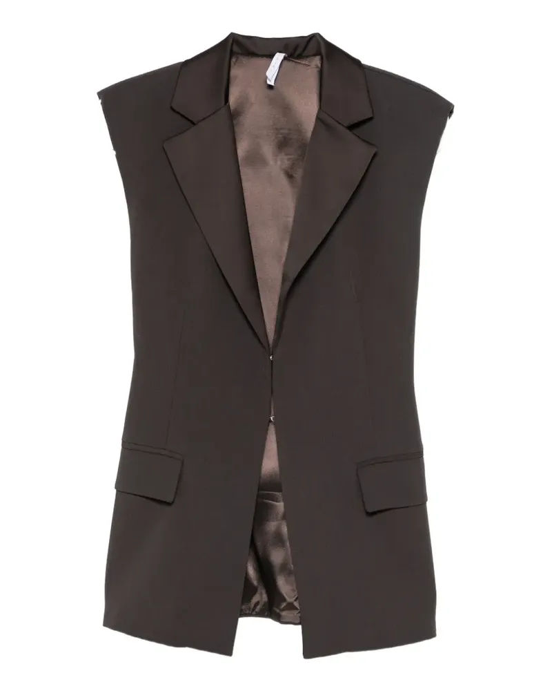 IMPERIAL satin-lapel cutout-back gilet - Braun Braun