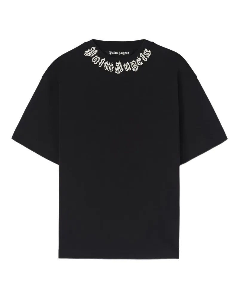 Palm Angels T-Shirt mit Flammendetail - Schwarz Schwarz