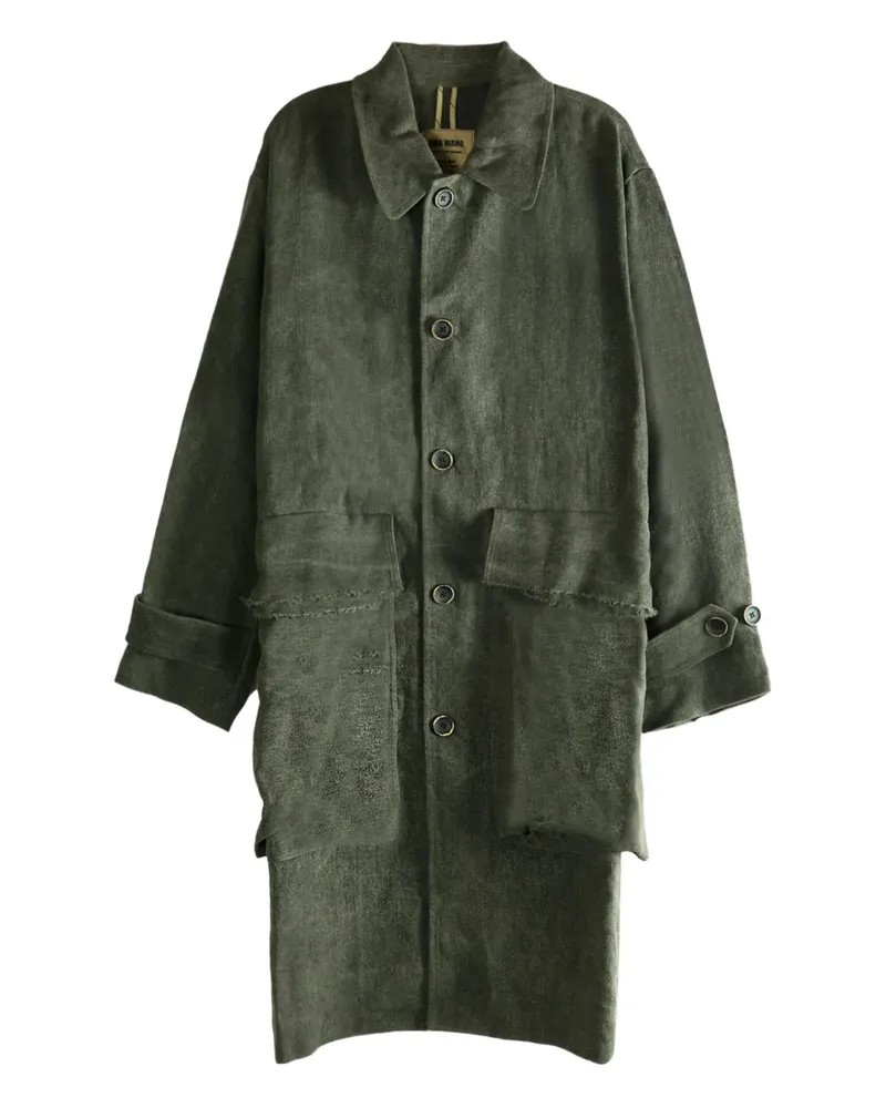 Uma Wang patch-pocket linen coat - Grau Grau