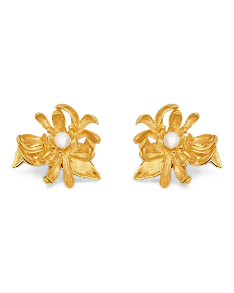 Oscar de la Renta Chrysanthemen-Ohrringe - Gold Gold