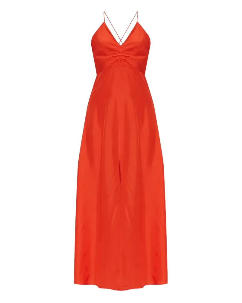 forte_forte Maxikleid aus Satin - Rot Rot